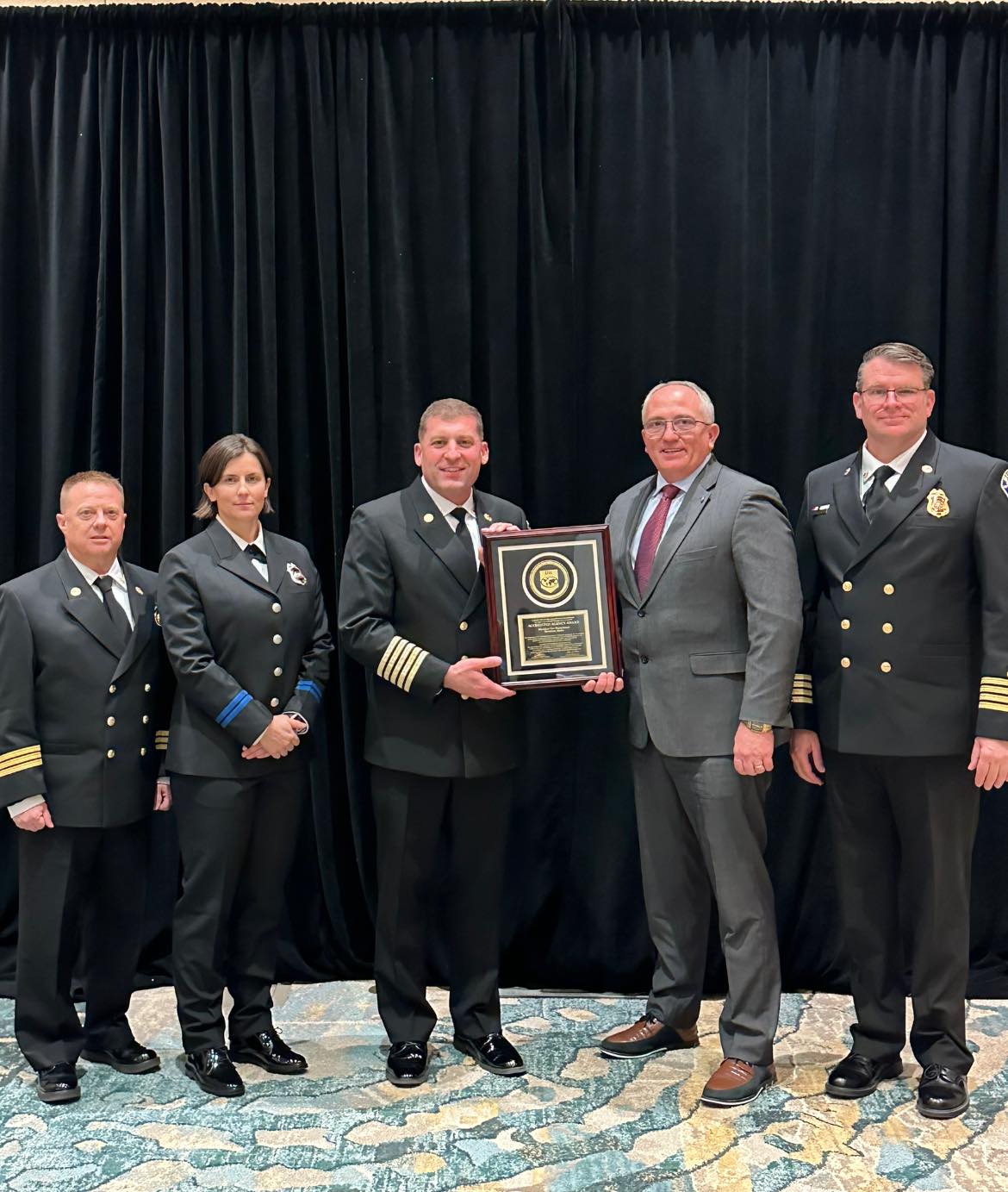 Group photo with the National recognition for Meridian Fire Department